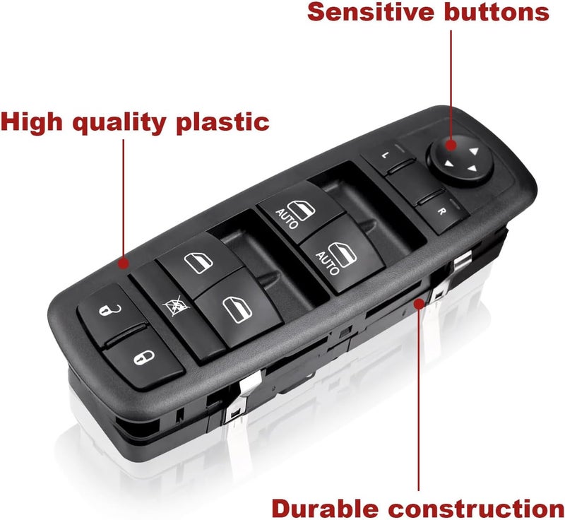 Hsbang Power Window Switch Compatible with 2015-2022 Jeep Cherokee,2015-2017 Chrysler 200,2011-2020 Chrysler 300,2011-2019 Dodge Charger,2016-2018 Ram 2500/3500/4500/5500,Replaces 68231805AA,68271206AB - Image 5